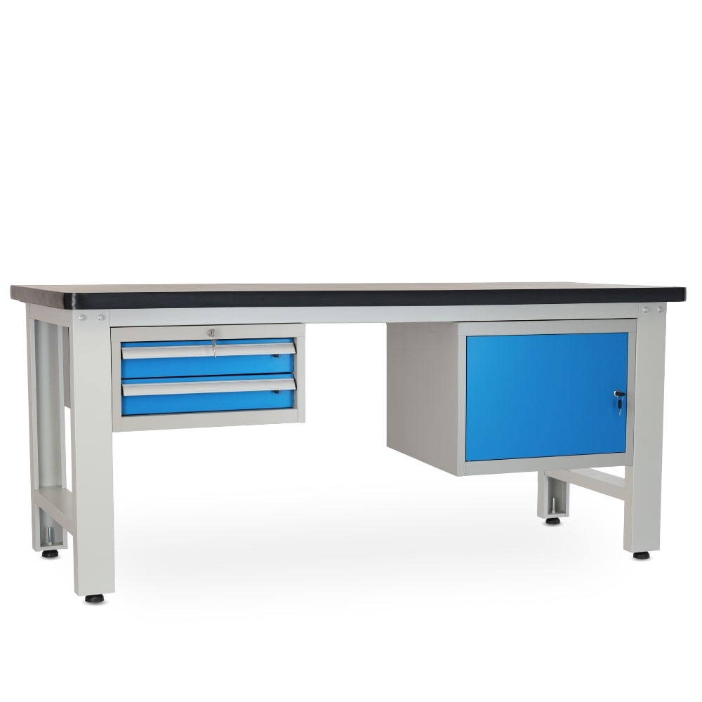 Rauman Dielenský stôl Solid MDF-21, 210 cm, 2 závesné boxy, čierna