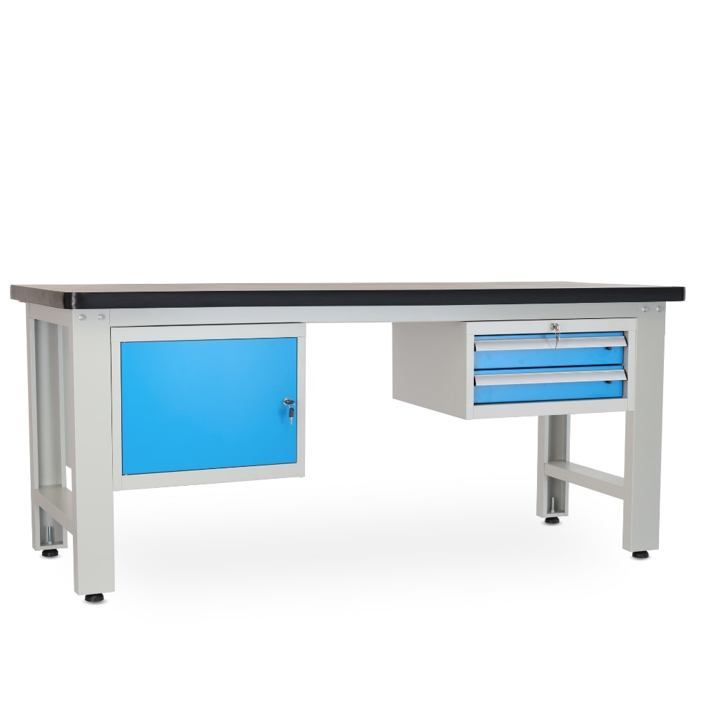 Rauman Dielenský stôl Solid MDF-12, 210 cm, 2 závesné boxy, čierna