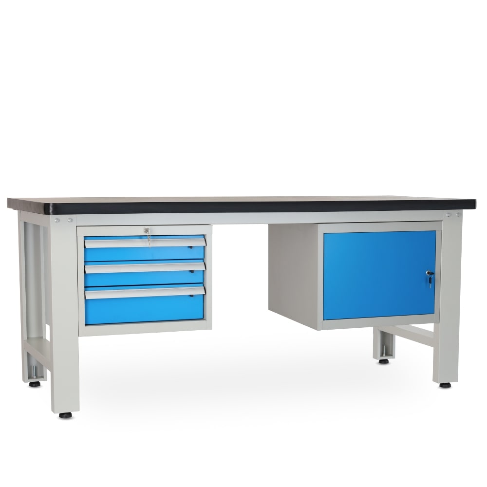 Rauman Dielenský stôl Solid MDF-31, 210 cm, 2 závesné boxy, čierna