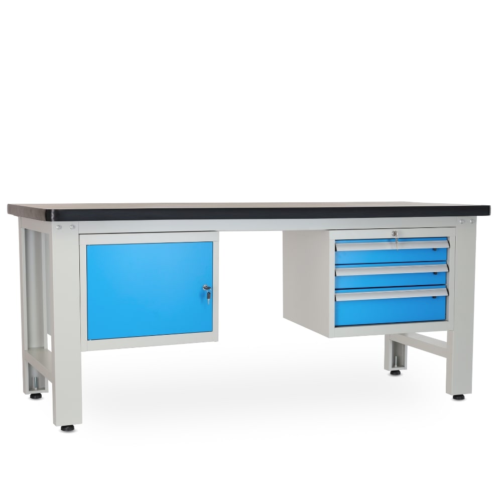 Rauman Dielenský stôl Solid MDF-13, 210 cm, 2 závesné boxy, čierna