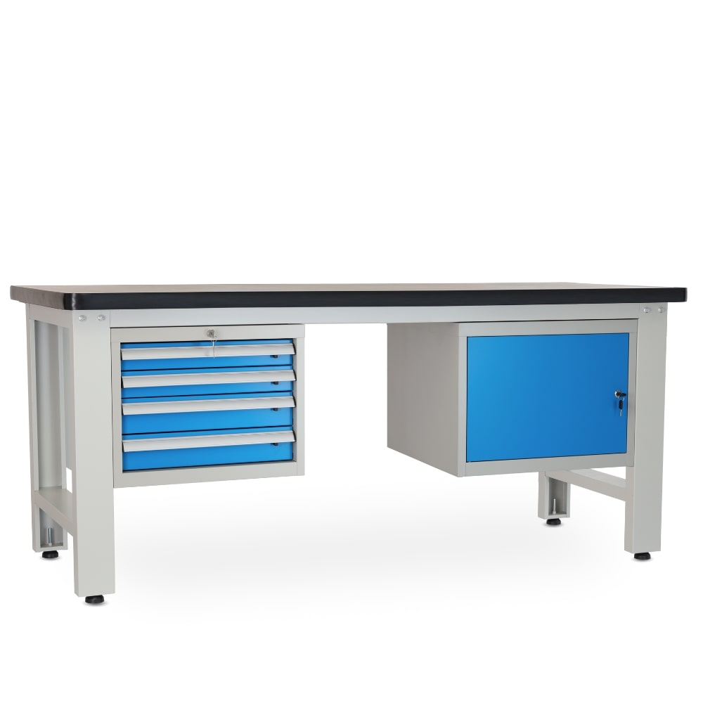 Rauman Dielenský stôl Solid MDF-41, 210 cm, 2 závesné boxy, čierna