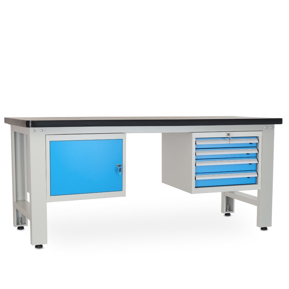 Rauman Dielenský stôl Solid MDF-14, 210 cm, 2 závesné boxy, čierna