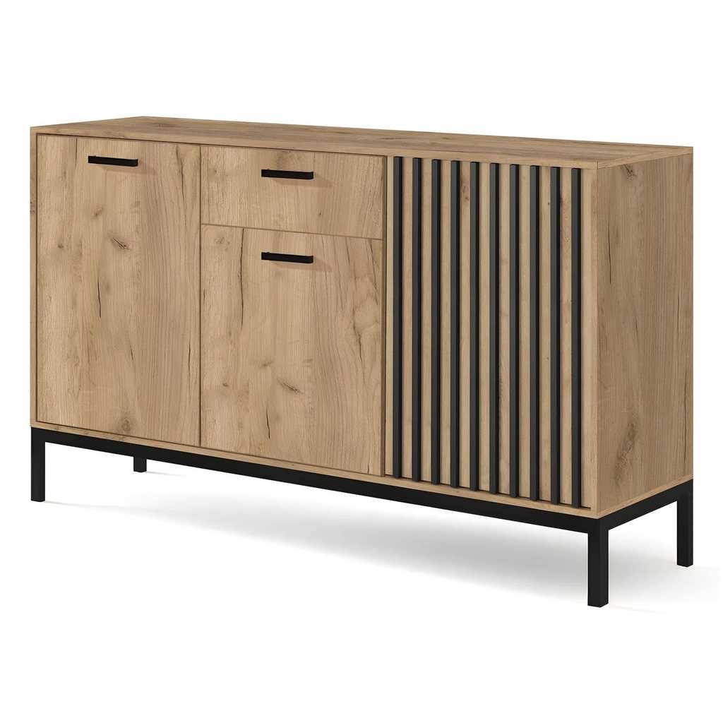 Halmar Komoda Grata I, dub kraft / čierna