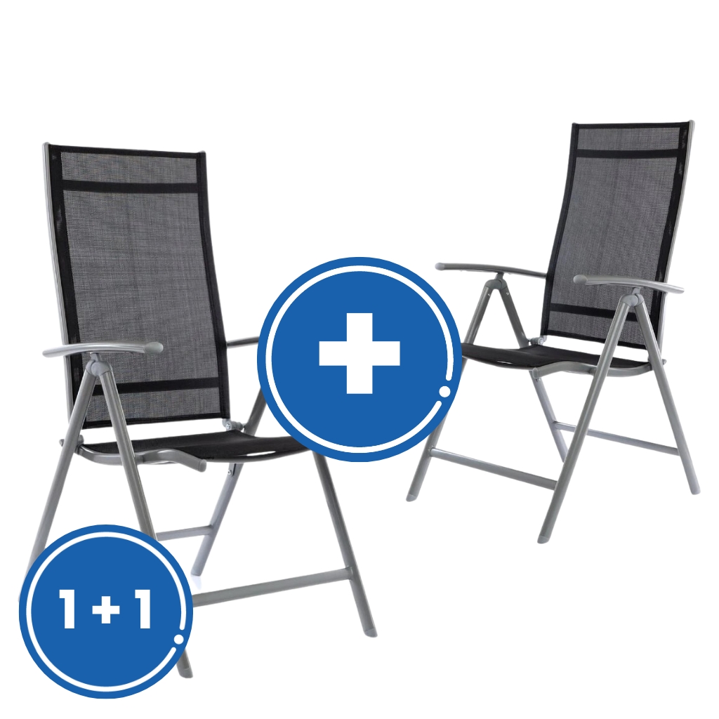Rauman Záhradná stolička Conrado 1 + 1 ZADARMO, čierna / sivá