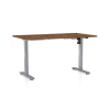 Výškovo nastaviteľný stôl OfficeTech A, 120 x 80 cm, sivá podnož, dub silverjack