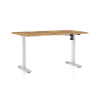 Výškovo nastaviteľný stôl OfficeTech A, 140 x 80 cm, biela podnož, dub zlatý