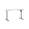 Výškovo nastaviteľný stôl OfficeTech A, 140 x 80 cm, sivá podnož, biely jaseň