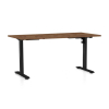 Výškovo nastaviteľný stôl OfficeTech A, 160 x 80 cm, čierna podnož, dub silverjack