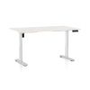 Výškovo nastaviteľný stôl OfficeTech B, 140 x 80 cm, biela podnož, biely jaseň