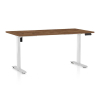 Výškovo nastaviteľný stôl OfficeTech B, 160 x 80 cm, biela podnož, dub silverjack