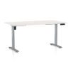 Výškovo nastaviteľný stôl OfficeTech B, 160 x 80 cm, sivá podnož, biely jaseň