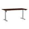 Výškovo nastaviteľný stôl OfficeTech B, 160 x 80 cm, sivá podnož, wenge