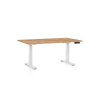 Výškovo nastaviteľný stôl OfficeTech C, 120 x 80 cm, biela podnož, dub kraft