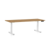 Výškovo nastaviteľný stôl OfficeTech C, 180 x 80 cm, biela podnož, dub kamenný