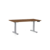 Výškovo nastaviteľný stôl OfficeTech D, 120 x 80 cm, sivá podnož, dub silverjack