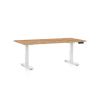 Výškovo nastaviteľný stôl OfficeTech D, 160 x 80 cm, biela podnož, dub kraft