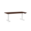 Výškovo nastaviteľný stôl OfficeTech D, 160 x 80 cm, biela podnož, wenge