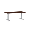 Výškovo nastaviteľný stôl OfficeTech D, 160 x 80 cm, sivá podnož, wenge