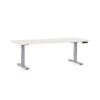 Výškovo nastaviteľný stôl OfficeTech D, 180 x 80 cm, sivá podnož, biely jaseň