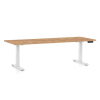 Výškovo nastaviteľný stôl OfficeTech D, 200 x 80 cm, biela podnož, dub kraft