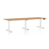 Výškovo nastaviteľný stôl OfficeTech Long, 240 x 80 cm, biela podnož, dub kraft