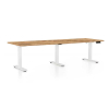 Výškovo nastaviteľný stôl OfficeTech Long, 240 x 80 cm, biela podnož, dub zlatý
