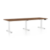 Výškovo nastaviteľný stôl OfficeTech Long, 240 x 80 cm, biela podnož, dub silverjack