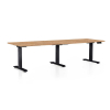 Výškovo nastaviteľný stôl OfficeTech Long, 240 x 80 cm, čierna podnož, dub kraft