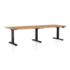 Výškovo nastaviteľný stôl OfficeTech Long, 240 x 80 cm, čierna podnož, dub zlatý