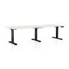 Výškovo nastaviteľný stôl OfficeTech Long, 240 x 80 cm, čierna podnož, biely jaseň