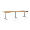 Výškovo nastaviteľný stôl OfficeTech Long, 240 x 80 cm, sivá podnož, dub kraft
