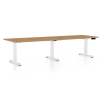 Výškovo nastaviteľný stôl OfficeTech Long, 260 x 80 cm, biela podnož, dub kamenný