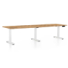 Výškovo nastaviteľný stôl OfficeTech Long, 260 x 80 cm, biela podnož, dub zlatý