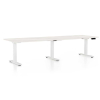 Výškovo nastaviteľný stôl OfficeTech Long, 260 x 80 cm, biela podnož, biely jaseň