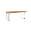 Výškovo nastaviteľný stôl OfficeTech Strong 180 x 80 cm, biela podnož, dub kraft