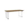 Výškovo nastaviteľný stôl OfficeTech Strong 180 x 80 cm, biela podnož, dub kamenný