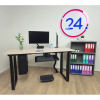 Výškovo nastaviteľný stôl OfficeTech Strong 200 x 80 cm, biela podnož, svetlo sivá