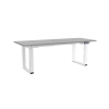 Výškovo nastaviteľný stôl OfficeTech Strong 200 x 80 cm, biela podnož, svetlo sivá