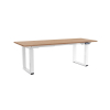 Výškovo nastaviteľný stôl OfficeTech Strong 200 x 80 cm, biela podnož, dub