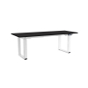 Výškovo nastaviteľný stôl OfficeTech Strong 200 x 80 cm, biela podnož, čierna