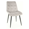 Jedálenská stolička Chic Velvet, svetlo sivá