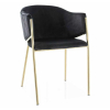 Jedálenská stolička Serilda Velvet II, čierna / zlatá