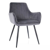 Jedálenská stolička Viona Velvet, sivá
