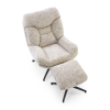 Kreslo Stamford s podnožkou, béžová