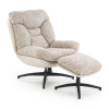 Kreslo Stamford s podnožkou, béžová