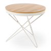 Konferenčný stolík Garfield, prírodné drevo / biela