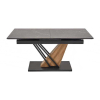 Jedálenský stôl Sterzo 140-180 x 90 cm, čierna / dub zlatý