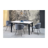 Jedálenský stôl Jonathan, mramor / čierna