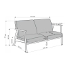 Pohovka Tanti, dvojsedačka, sivá