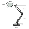 Stolná lampa Platinet Magnify 10 W, lupa, čierna